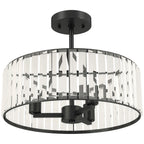 Crystal Ceiling Light, Semi Flush Mount Modern Crystal Chandelier Ceiling Light, E14 Base 3-Lights, Bulbs Not Included