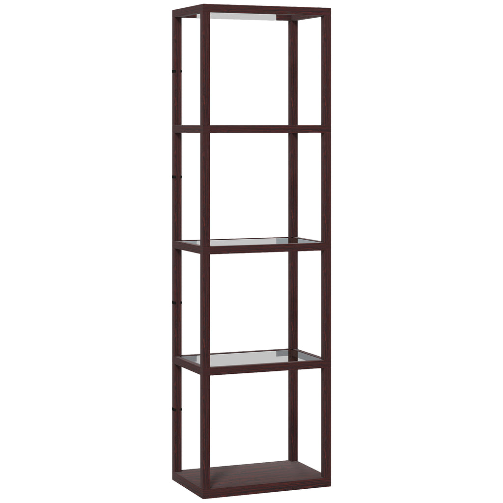 Four-Shelf Floor Lamp - Dark Brown