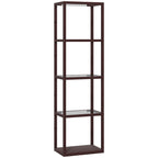 Four-Shelf Floor Lamp - Dark Brown