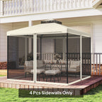 Outsunny 302 x 207cm Universal Replacement Mesh Sidewall Netting for Patio Gazebos and Canopy Tents, (Sidewall Only) Cream White