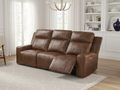 Barcelona Electric Recliner Sofa: Premium Brown Leather, 3 Seater, Effortless Comfort