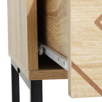 HOMCOM Bedroom Chest of Drawers, 6 Drawer Dresser, Sideboard Cabinet with Zigzag Design and Metal Base, Storage Drawer Unit, 120x71cm, Natural