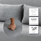 HOMCOM Two-Seater Click-Clack Sofa Bed with Pillows - Light Grey