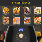 5.5L 1700W Air Fryer, with Digital Display, 80-200? Temperature