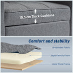 HOMCOM 3-in-1 Single Sofa Bed, Convertible Sleeper Chair Bed - Dark Grey