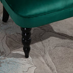 HOMCOM Velvet Accent Chair Set of 2, Button Tufted Wingback Chair with Rubber Wood Legs for Living Room, Bedroom, Dark Green