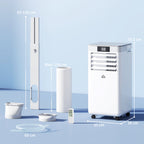 7000 BTU Air Conditioning Unit, 3-in-1 Portable Air Conditioner, Dehumidifier, Cooling Fan with Remote Control, LED Display, 2 Speeds, 24H Timer, Window Venting Kit, 15m²