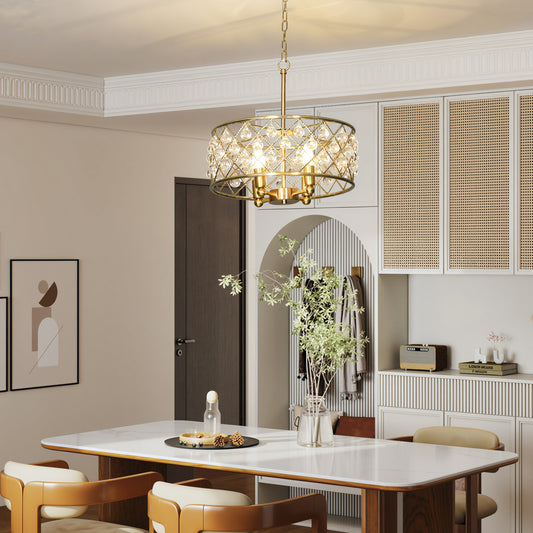 51 Crystallite Four-Bulb Chandelier - Gold-Tone