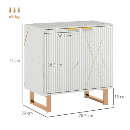 Elegant Storage Sideboard - White/Gold-Tone