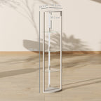 LED Floor Lamp with Shelves, Dimmable Standing Lamp with Foot Switch for Living Room, Bedroom, Grey