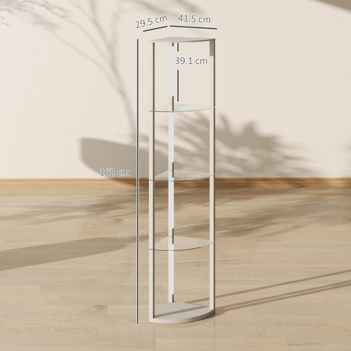 LED Floor Lamp with Shelves, Dimmable Standing Lamp with Foot Switch for Living Room, Bedroom, Grey
