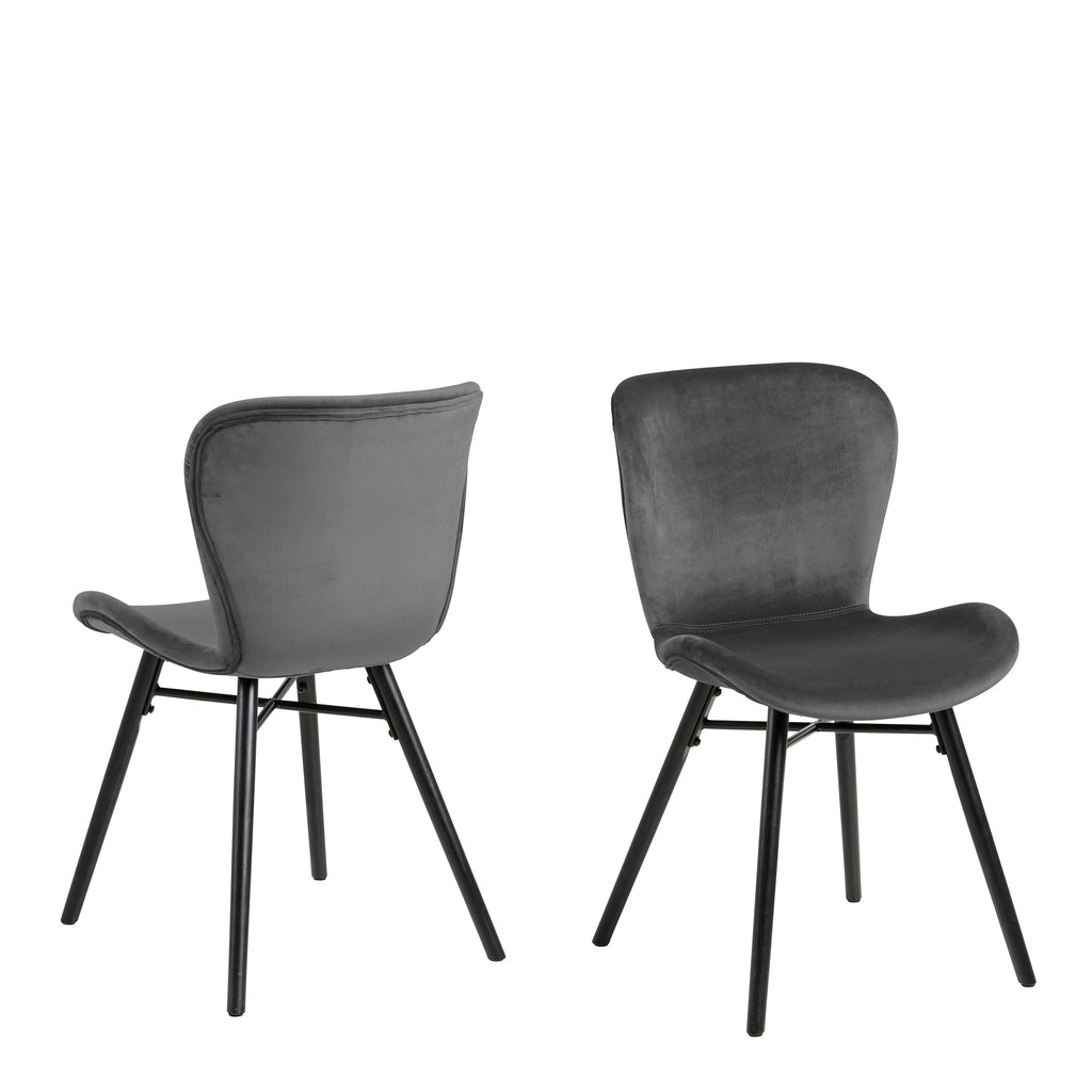 Codey Round Dining Table with White Polished Marble Top & Black Base includes 4 Matilda Dining Chairs in Dark Grey