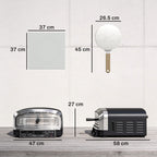 Outsunny Outdoor Pizza Oven Dual Heat Control 6 Presets Electric Pizza Maker with 37 cm Stone and Peel