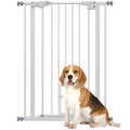 PawHut Extra Tall Pet Gate, Indoor Dog Safety Gate, with Cat Flap, Auto Close, 74-80cm Wide - White