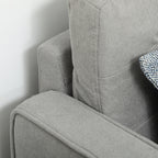 HOMCOM 2 Seater Storage Sofa, Fabric Couch with Hidden Under Seat Storage, Thick Cushions, Compact Space Saving Settee with Rubberwood Legs for Living Room, Apartment, Light Grey