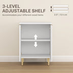 HOMCOM Sideboard Buffet Cabinet, Modern Kitchen Storage Cabinet with Adjustable Shelf and Metal Legs, White