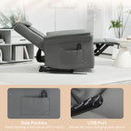 HOMCOM Kneading Faux Leather Electric Massage Recliner - Grey