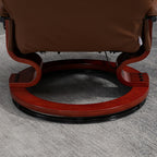 HOMCOM Faux Leather Armchair, with 145° Reclining Back and Footrest - Brown