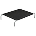 PawHut Elevated Pet Bed Cooling Raised Cot Style Bed for Large Medium Sized Dogs with Non-slip Pads Steel Frame Breathable Mesh Fabric, 110 x 75 x 20 cm - Black