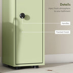 kleankin 180cm Slim Bathroom Cabinet, with Drawer, Shelves and Cupboards - Green