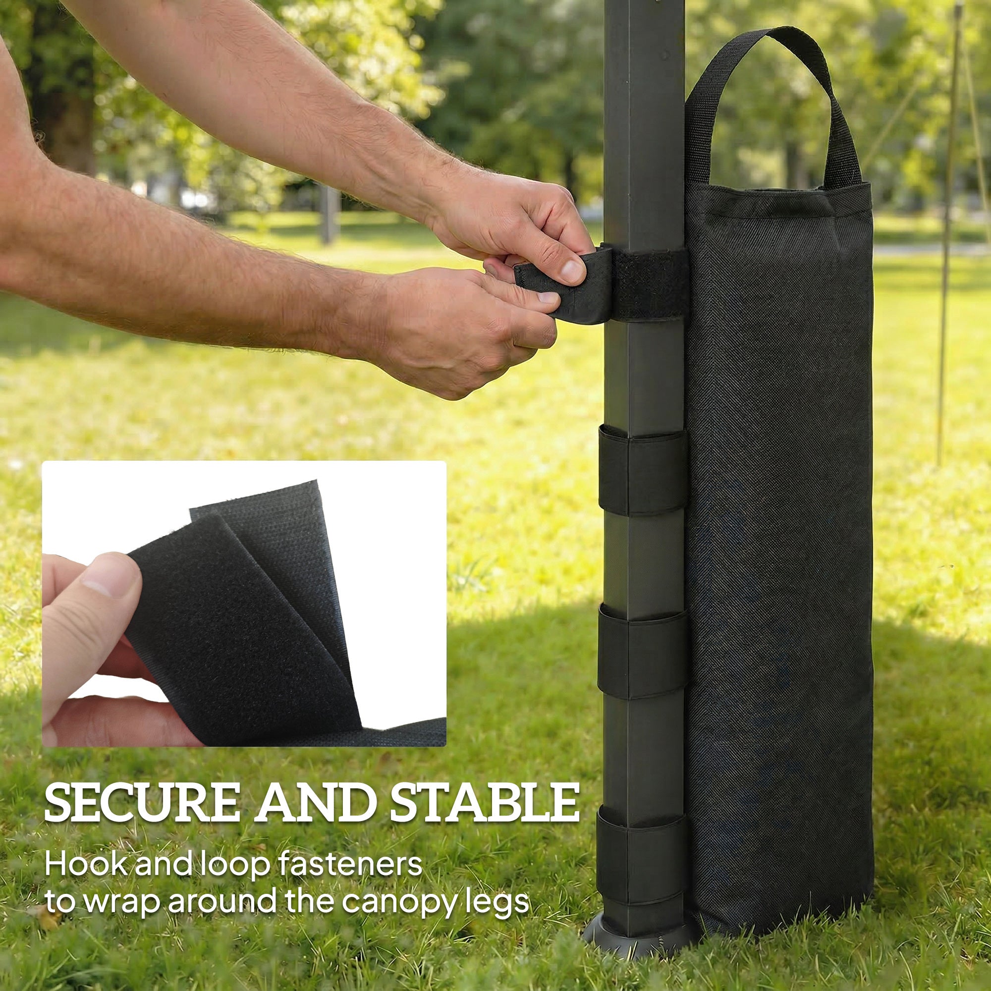 Outsunny 8 Pack Gazebo Sand Weights Bags, 40 kg 600D Heavy Duty Sand Bags Sandbags for Canopy Tent Legs, Without Sand, Black