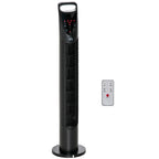 31 Inch Bladeless Oscillating Tower Fan with 70° Oscillation, Remote Control, 7.5H Timer, 3 Speed 3 Modes, Electric Floor Standing Cooling Fan for Home Bedroom Office, Black