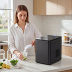 Countertop Ice Maker Machine Self-Cleaning Compact Ice Machine with Ice Scoop and Basket Black