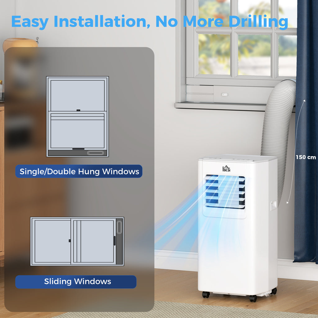 5000 BTU Portable Air Conditioner, 4-in-1 Air Conditioning Unit, Dehumidifier, Cooling, Fan, Sleep Mode, with Remote Control, 2 Speeds, 24H Timer, Window Venting Kit, 12m²