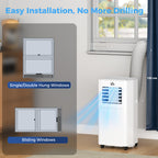 5000 BTU Portable Air Conditioner, 4-in-1 Air Conditioning Unit, Dehumidifier, Cooling, Fan, Sleep Mode, with Remote Control, 2 Speeds, 24H Timer, Window Venting Kit, 12m²