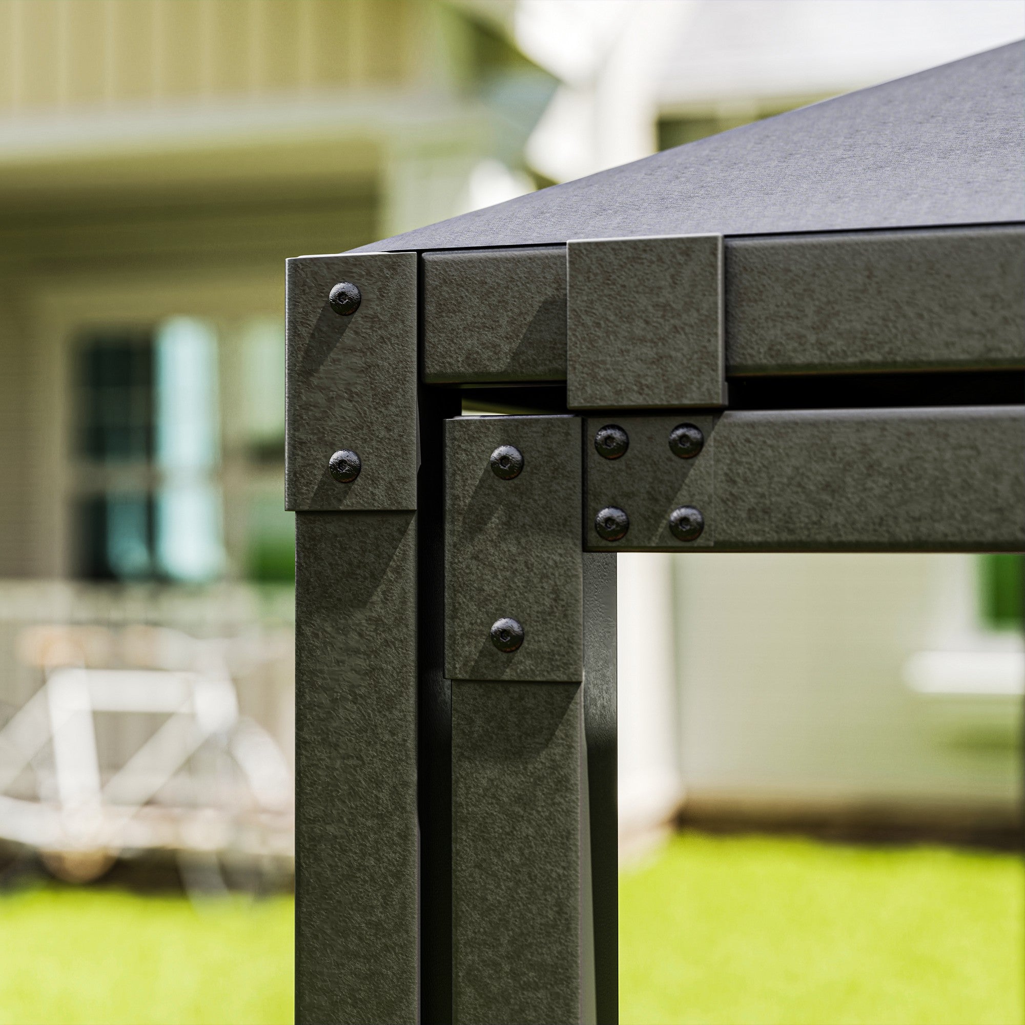 Outsunny 3 x 6m Garden Gazebo with Extendable Awning and Wheels, UPF30+ Metal Gazebo Canopy Shelter for BBQ, Dark Grey