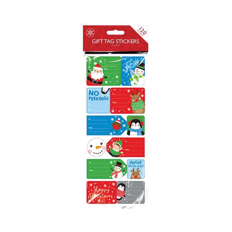 Christmas Sticky Gift Tags - 120 Pack