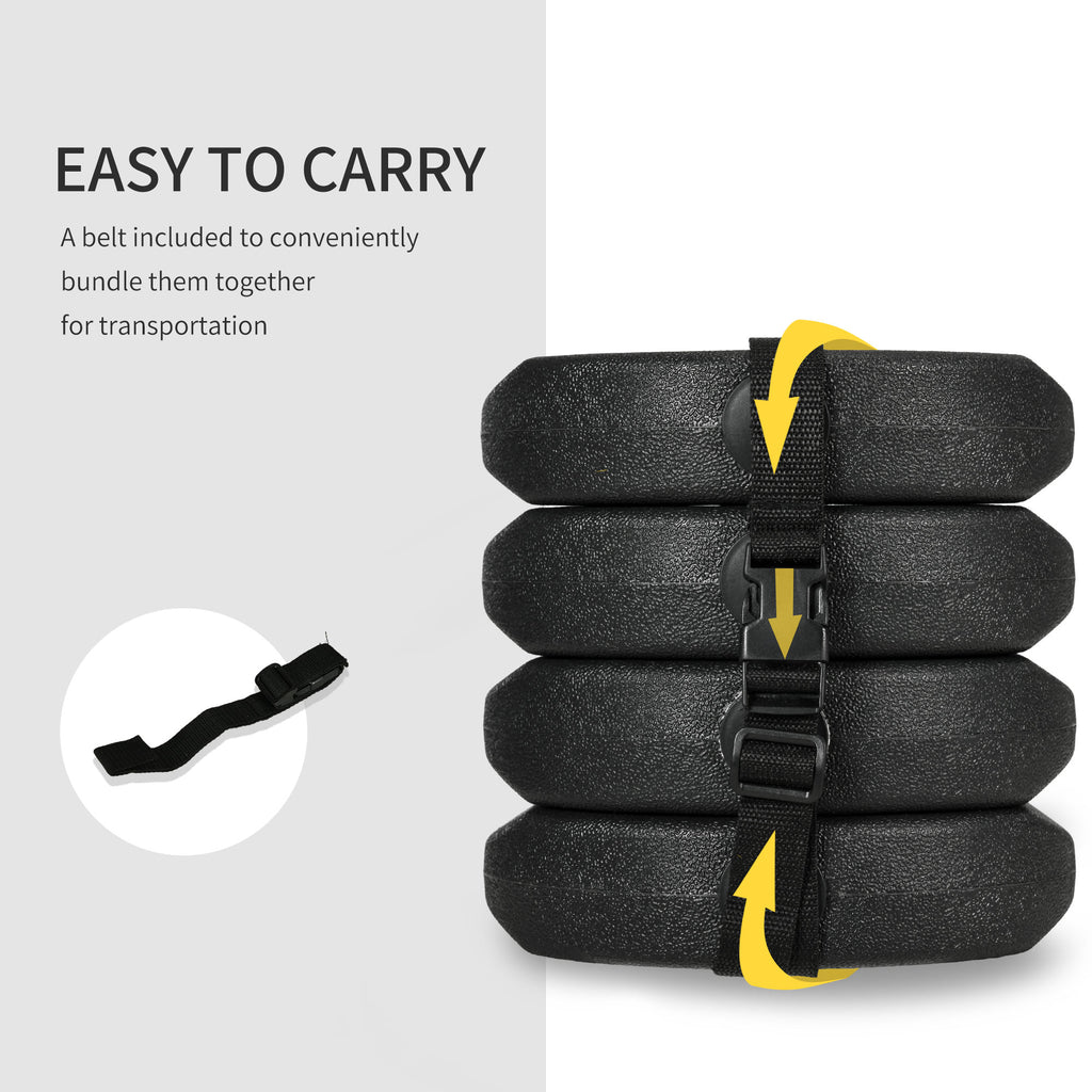 Outsunny Gazebo Weights Set of 8, 24KG Weights for Gazebo Legs with Reinforce Pins and Carry Belt, for Gazebos Shelters Marquees Tents