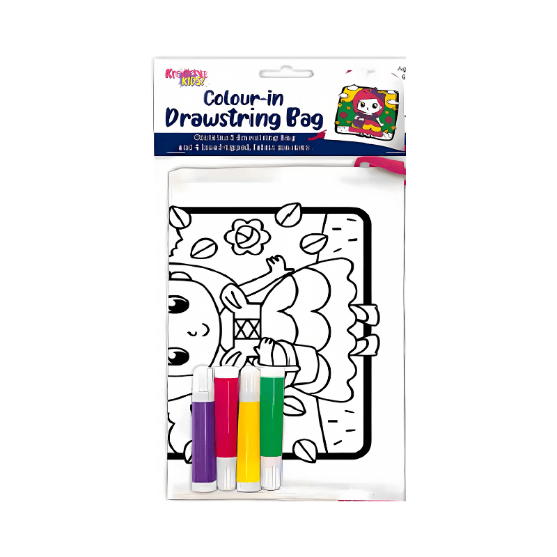 Colour Your Own Drawstring Bag - Girl