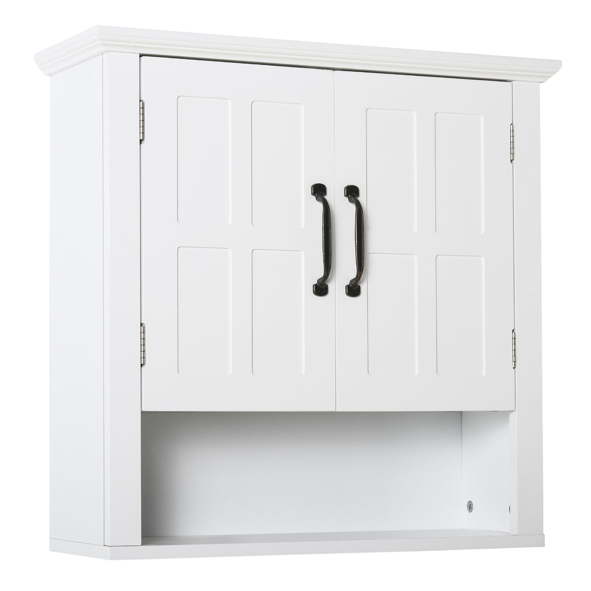 Bathroom Wall Cabinet, Medicine Cabinet, Kitchen Cupboard with 2 Doors and Adjustable Shelf, White