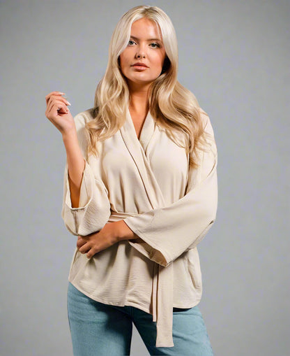 Cream Soft Belted Jacket
