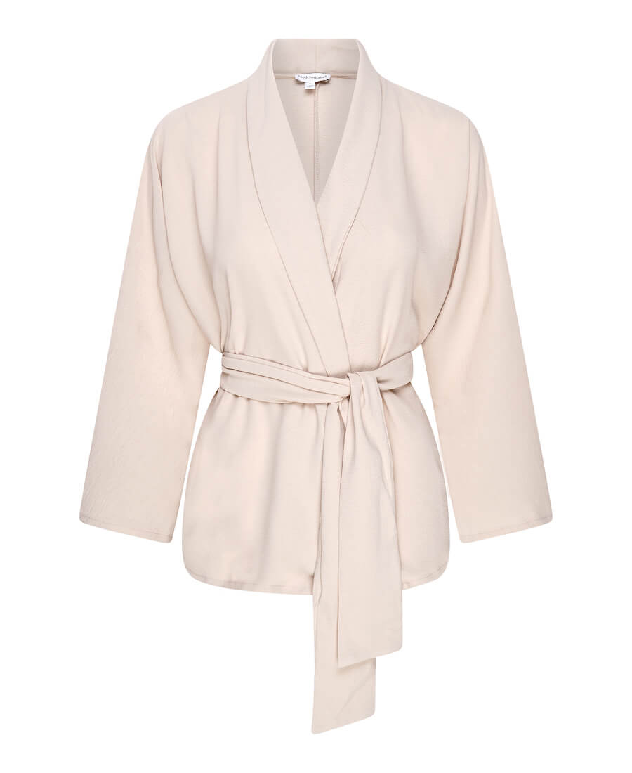 Cream Soft Belted Jacket