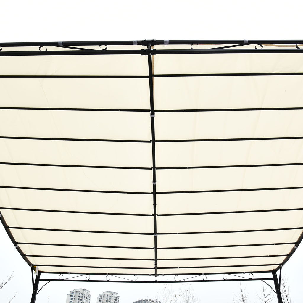 Outsunny 3x3 m Wall Mounted Garden Porch with UV Protection, Cream White