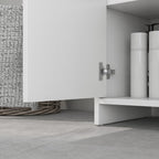 HOMCOM Under Sink Bathroom Cabinet, Freestanding Under Sink Cabinet with 2 Doors and Shelf for Basin without or with Pedestal, White
