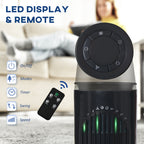 30'' Freestanding Tower Fan, 3 Speed 3 Mode, 10h Timer, 70 Degree Oscillation, LED Light, 5M Remote Controller, Dark Grey