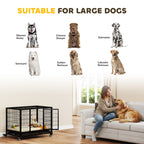 PawHut 36" Heavy Duty Metal Dog Crate Pet Cage with Tray Wheeled Dog Kennel - Black (Medium)