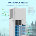 7,000 BTU Mobile Air Conditioner for Room up to 26m², with Dehumidifier, 24H Timer, Wheels, Window Mount Kit