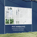 Outsunny Set of Two 3 x 3(m) Gazebo Frame Replacement Walls - Blue