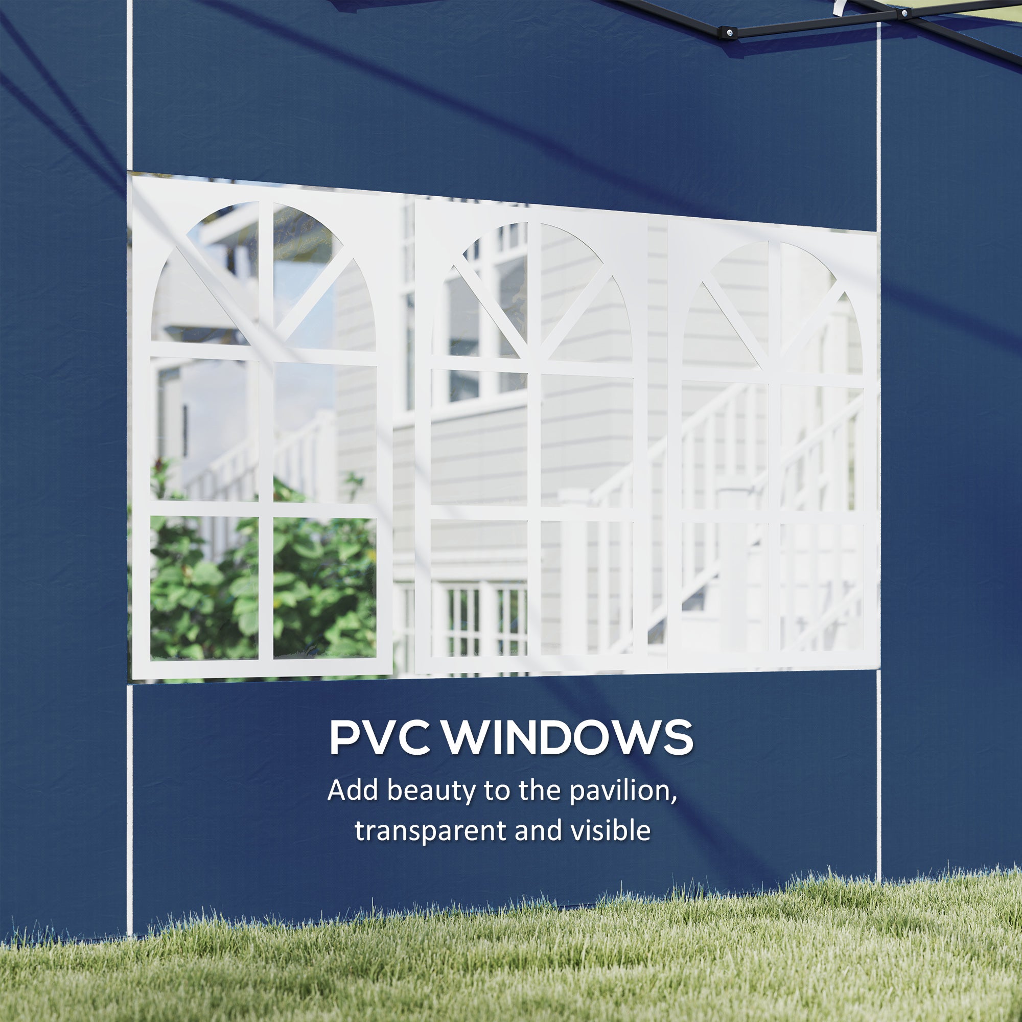 Outsunny Set of Two 3 x 3(m) Gazebo Frame Replacement Walls - Blue