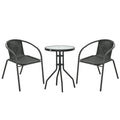 Outsunny 3 Pieces Rattan Bistro Set - Black