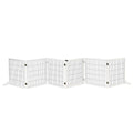 PawHut Wooden Pet Gate, Freestanding Dog Safety Barrier with 2 Support Feet, White
