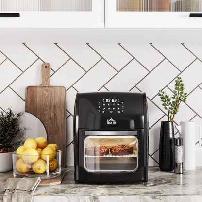 12L 8 in 1 Digital Air Fryer Oven with Roast, Bake, Dehydrate, 8 Preset Modes, Rapid Air Circulation, Timer, Inner Light, Memory Function, 1800W, Dish Wash Accessory, Black