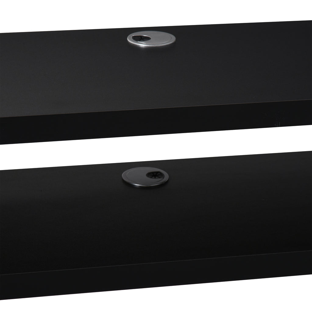Floating TV Unit, Wall Mounted TV Stand with Open Shelf and 2 Cable Holes, Entertainment Unit for Living Room, Black