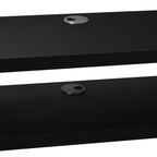 Floating TV Unit, Wall Mounted TV Stand with Open Shelf and 2 Cable Holes, Entertainment Unit for Living Room, Black