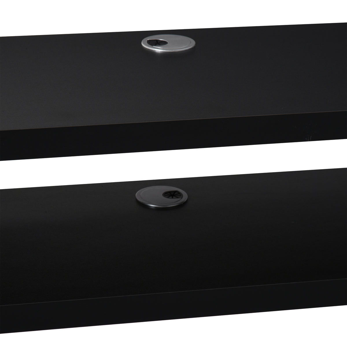Floating TV Unit, Wall Mounted TV Stand with Open Shelf and 2 Cable Holes, Entertainment Unit for Living Room, Black