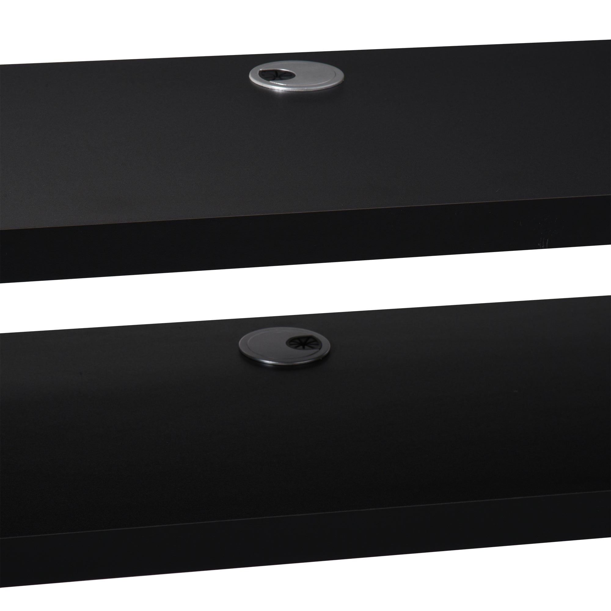 Floating TV Unit, Wall Mounted TV Stand with Open Shelf and 2 Cable Holes, Entertainment Unit for Living Room, Black